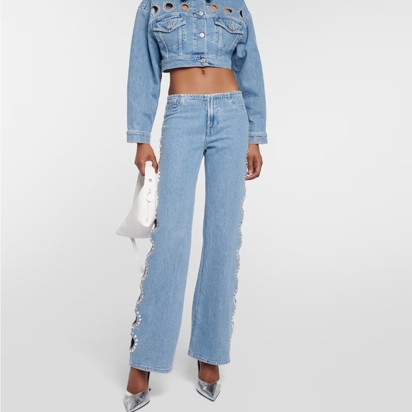 Seven For All Mankind Anna Dello Russo SLOUCHY BOOTCUT CRYSTALS JEANS - Picture 3 of 11